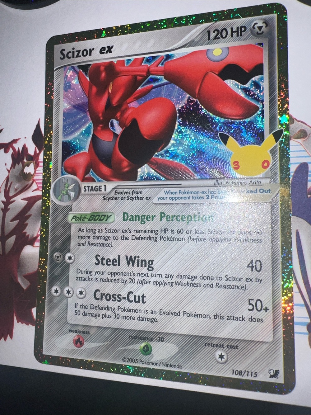 Pokemon Scizor ex Holographic - Red and Silver